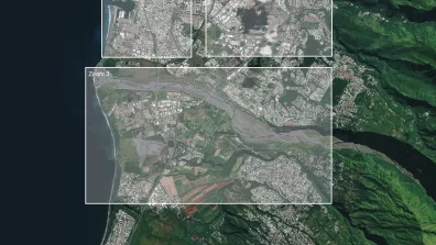 Image satellite du Port, commune française du département d'outre-mer de La Réunion