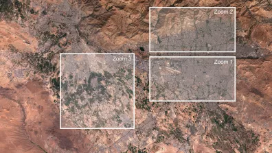 Image satellite de Téhéran, capitale de l'Iran