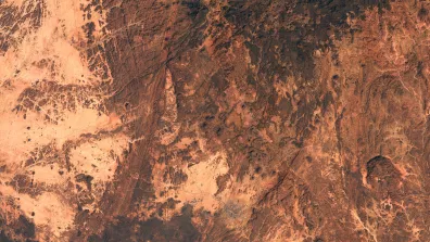 Image satellite de Tamanrasset, capitale des Touaregs située dans le Sud de l'Algérie