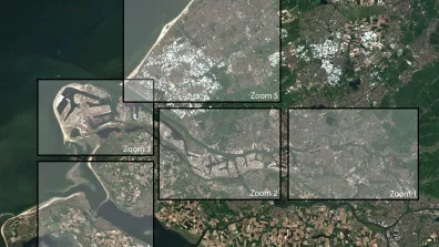 Image satellite de Rotterdam, ville portuaire des Pays-Bas