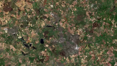 Image satellite d'Oxford dans le centre-sud de l'Angleterre
