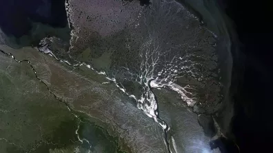 Image satellite de l’embouchure de la Léna