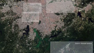 Image satellite de São Paulo, grande métropole du Brésil