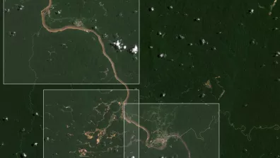 Image satellite de Maripasoula, cœur du Parc amazonien de Guya