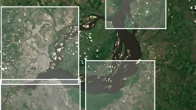 Image satellite du fleuve Congo, Brazzaville