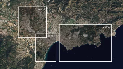 Image satellite de la région de Fréjus / Saint-Raphaël
