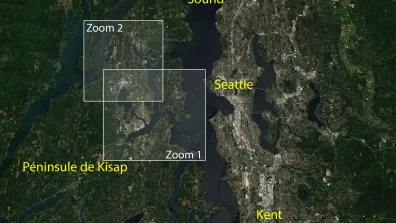 Image satellite de la péninsule de Kitsap