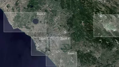 Image satellite de la région de Rome, capitale de l'Italie