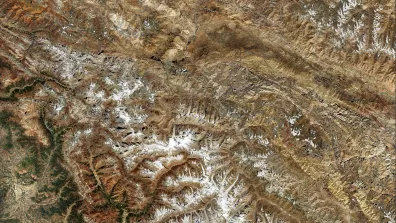 Image satellite de la région de Kargil, dans l'Himalaya