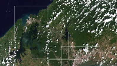 Image satellite du canal de Panama qui relie l’océan Pacifique et l’océan Atlantique