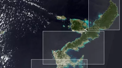 Image satellite de l'île de Okinawa