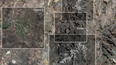 Image satellite du col frontalier de Paso de los Libertadores