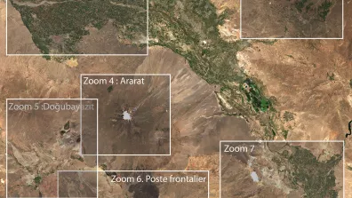 Image satellite de la région du mont Ararat