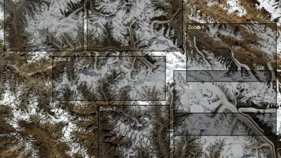 Image satellite de la chaîne himalayenne
