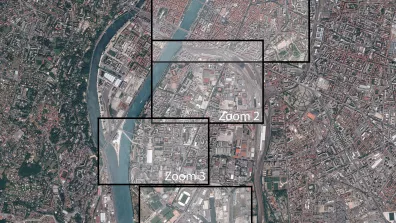 image satellite de l'agglomération lyonnaise 