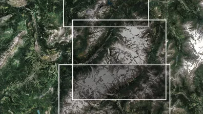 Image satellite du massif du Mont-Blanc