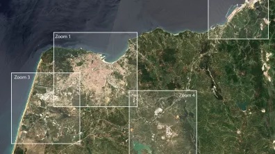 image satellite de Tanger, port marocain situé dans le détroit de Gibraltar
