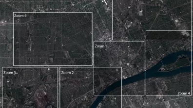 Image satellite de la ville de Détroit, dans le nord-est des Etats-Unis