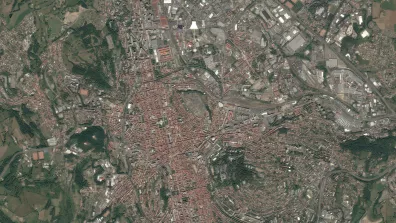 Image satellite de Saint-Etienne, chef-lieu du département de la Loire