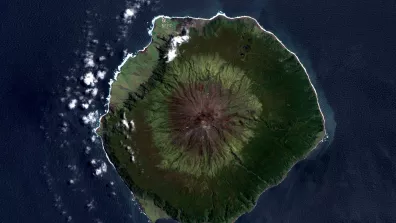 Image satellite de l'île de tristan da Cunha