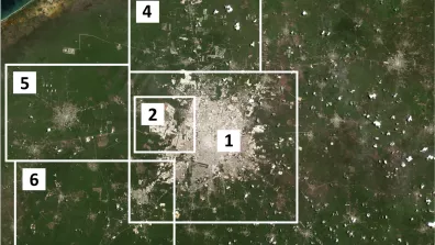Image satellite de la ville de Mérida du Yucatan au Mexique