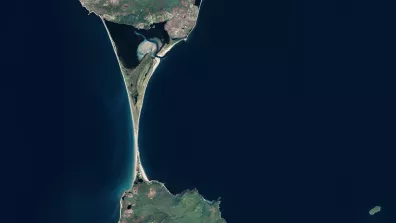 image satellite de Saint-Pierre-et-Miquelon, archipel français au sud de l'île canadienne de Terre-Neuve