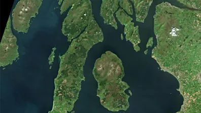 Image satellite de l''île d'Arran, en Écosse