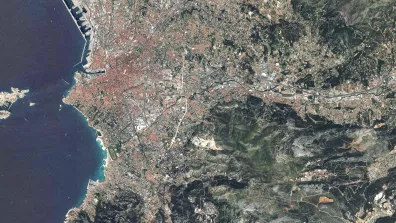 Image satellite de l'agglomération marseillaise