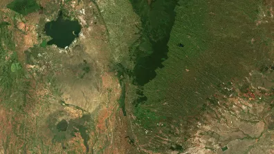 Image satellite du lac Naivasha, dans la vallée du Grand Rift au Kenya