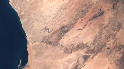 Image satellite du désert du Namib en Namibie