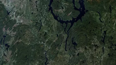 Image satellite du lac-réservoir de Manicouagan