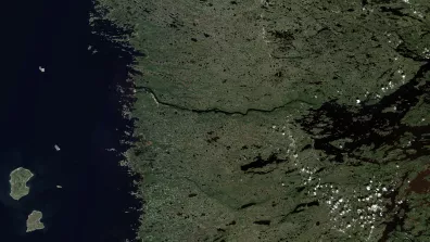 Image satellite de la Baie-James dans la région administrative du Nord-du-Québec
