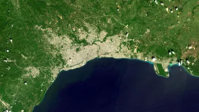 Image satellite de la métropole de Santo-Domingo