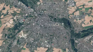 Image satellite de la ville d'Amiens
