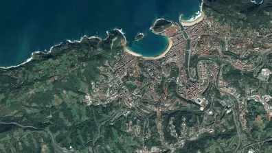 Image satellite de Saint-Sébastien, dans le Pays basque espagnol