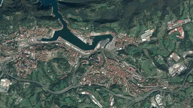 Image satellite du port basque de Pasaia, près de Saint Sébastien