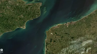 Image satellite du détroit du Pas de Calais