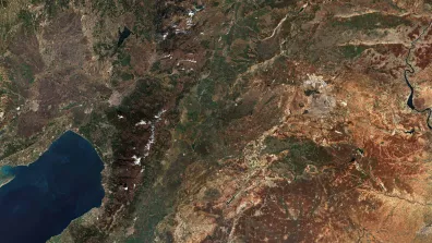 Image satellite de la région de Gaziantep en Turquie