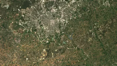 Image satellite de San-Antonio, dans le sud de l'État du Texas aux États-Unis