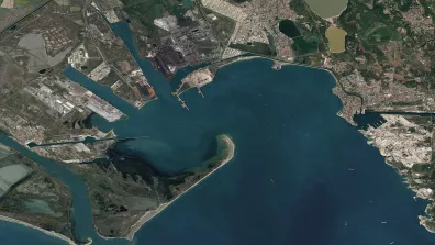 Image satellite du bassin de Marennes-Oléron, entre les estuaires de la Charente et de la Gironde