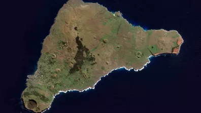 Image satellite de l'Île de Pâques - Rapa Nui - dans l'océan Pacifique