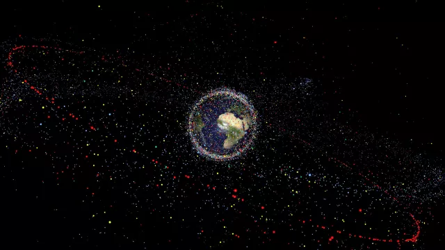 Répartition des débris dans l'espace