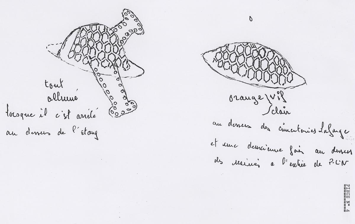 Croquis de témoins parvenus au Geipan