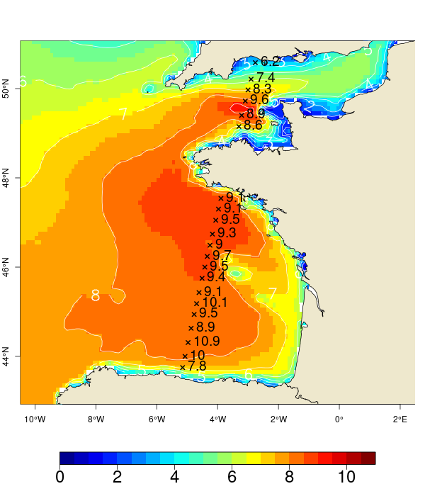 Données CFOSAT superposées aux prévisions Météo France de la tempête Ciara en 2023