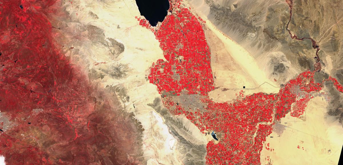 Image satellite de la frontière américano-mexicaine
