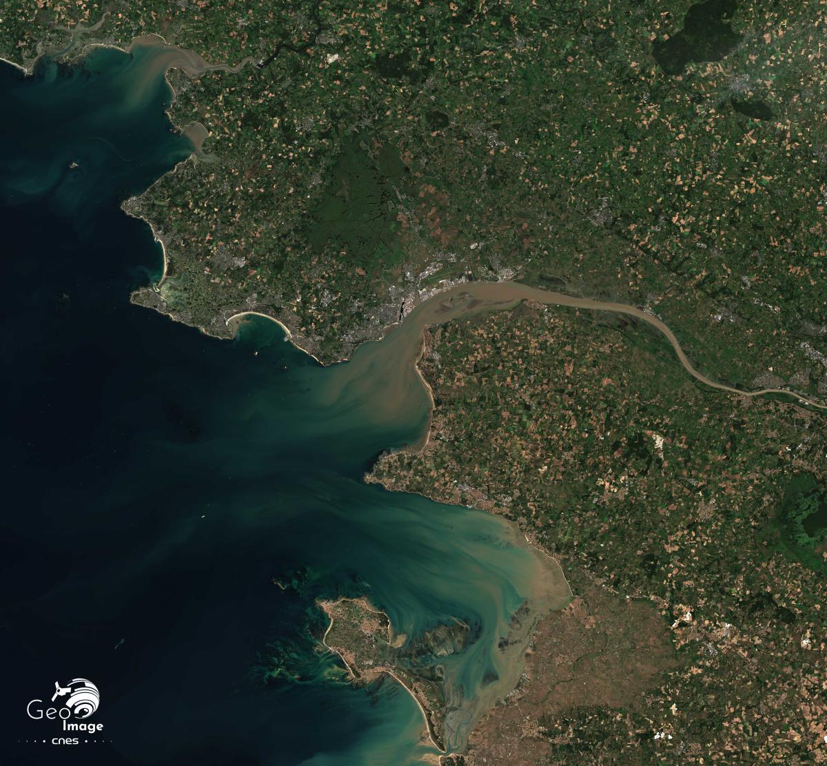 Image satellite de la presqu’ile de Guérande-La Baule