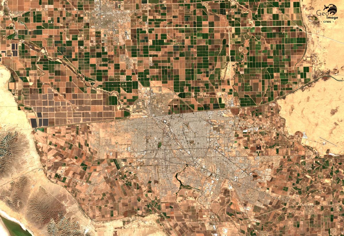 Image satellite de la frontière américano-mexicaine