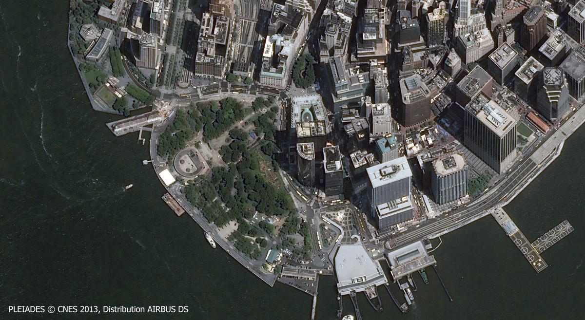 Image satellite de Manhattan sud