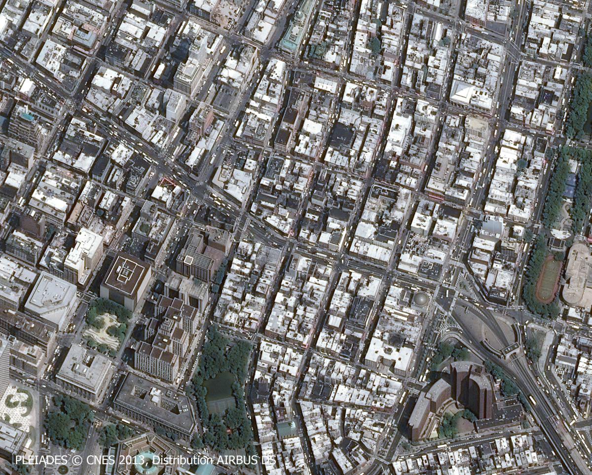 Image satellite de Manhattan sud