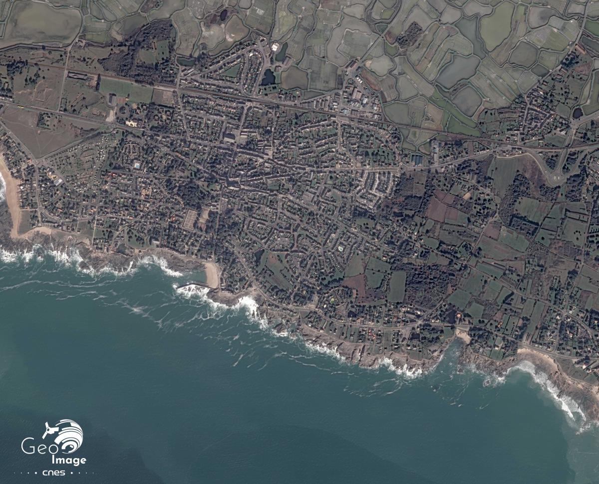 Image satellite de la presqu’ile de Guérande-La Baule